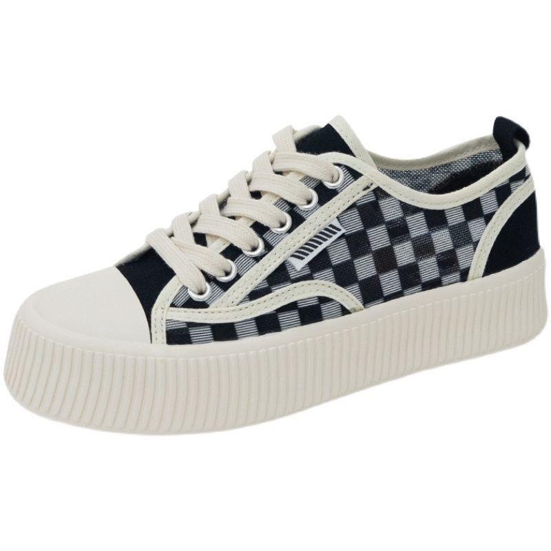 Neue Sommer Dünne Atmungsaktive Canvas Schuhe Damenschuhe Vielseitige Board Schuhe Sommer Mädchen Dicksohlige Mesh Netzschuhe