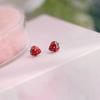 Mini Orecchini a Bottone Rossi a Forma di Fragola per Donna Minimalismo Temperamento Raffinato Brincos Iperbole Moda Gioielli da Festa