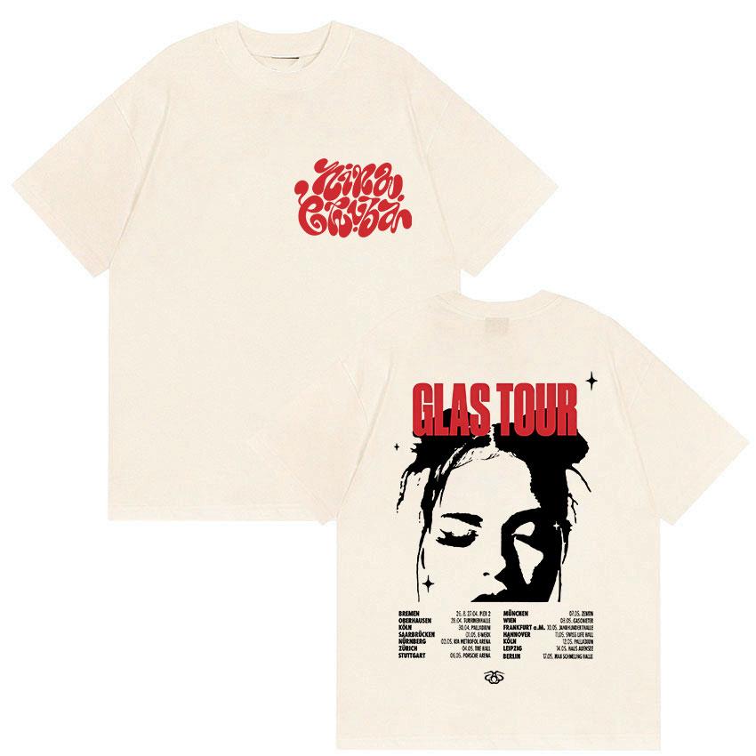 Singer Nina Chuba Tour 2025 Merch T Shirts Men Women Retro High Quality Fashion T-shirt Casual Oversized Cotton Tees Streetwear