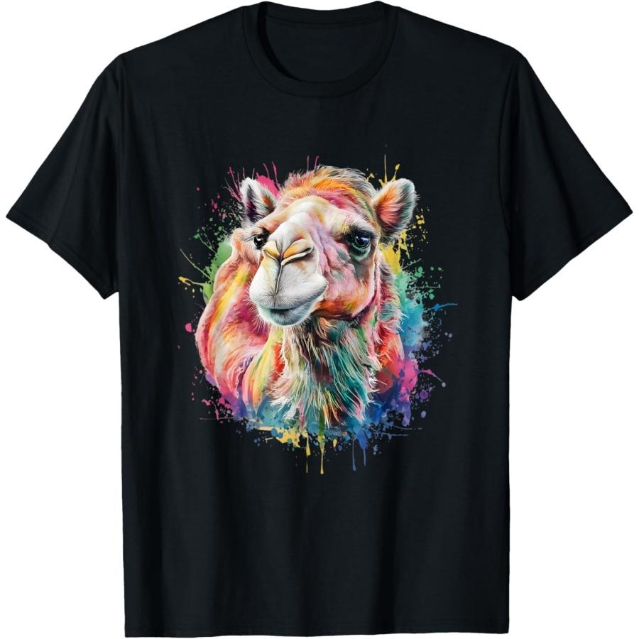 Camel Men Woman Colorful Watercolor Camel T-Shirt XXXXXL чёрный