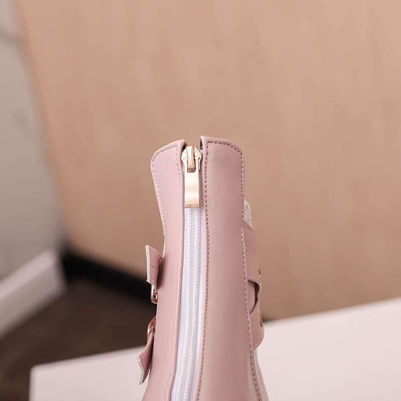 Damskie botki na wysokim obcasie jesień i zima nowy kolor rzymskie botki grube obcasy duże rozmiary damskie buty