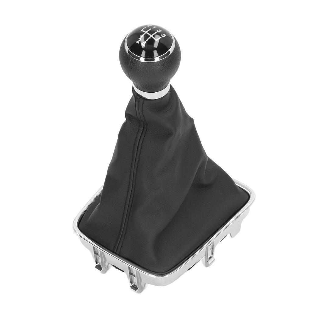 Schalthebelknauf Manschetten Set 5 Gang PVC Leder Langlebig Schaltknauf Schalthebel Manschette Kit Schwarze Kappe