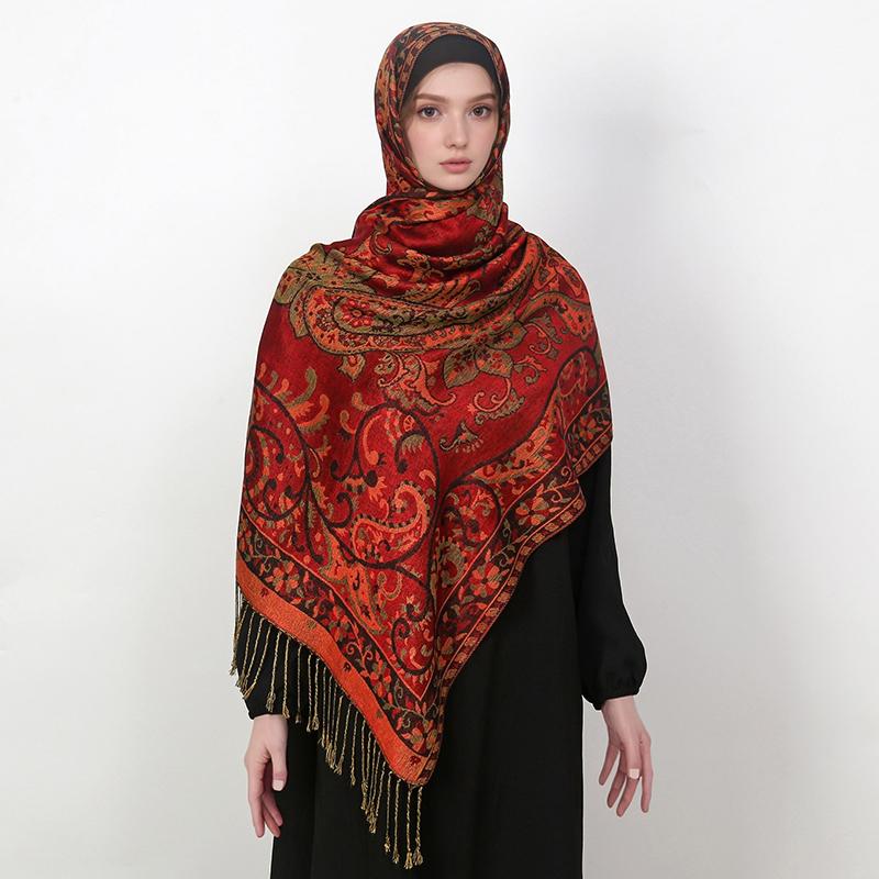 Pashmina Scarf Shawl Wrap Paisley Jacquard Stoles Vintage Cashew Scarves Printed Cotton Tippet Sunscreen Hijab