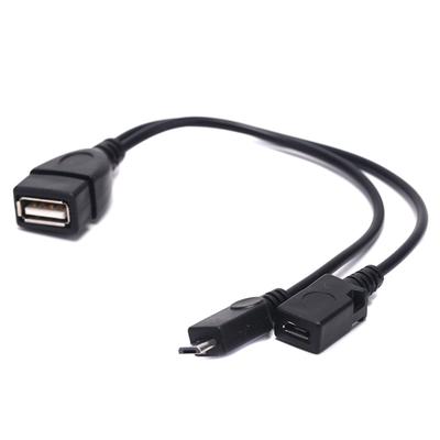 2 In 1 Micro Usb Otg Data  Cable Host Power Y Splitter Can Be Externally Powered For Mobile Phone