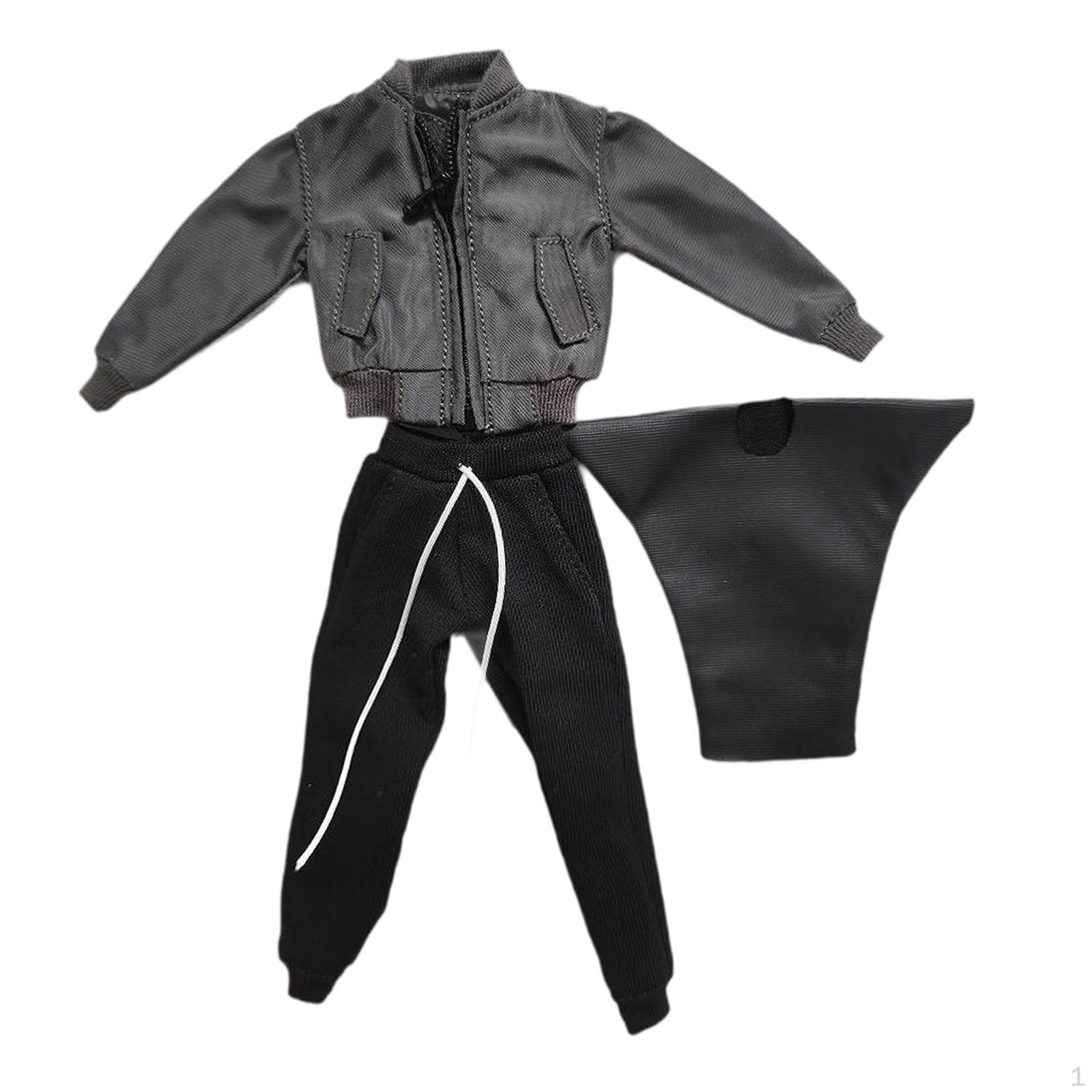 

1/12 Мужская фигурка Кукла Одежда Миниатюрный пиджак брюки комплект костюм наряд для 6 фигурок серый