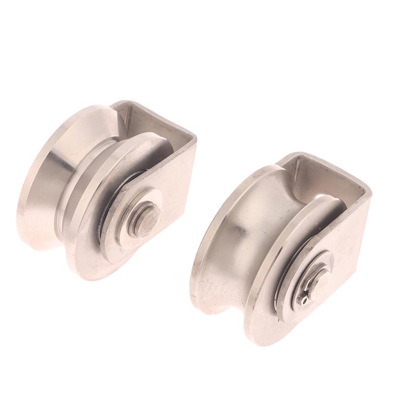 1 Piece U/V/H Shape Shower Door Pulley 201 Stainless Steel Sliding Door Roller Wheel Pulley With Bearing Furniture Accessories