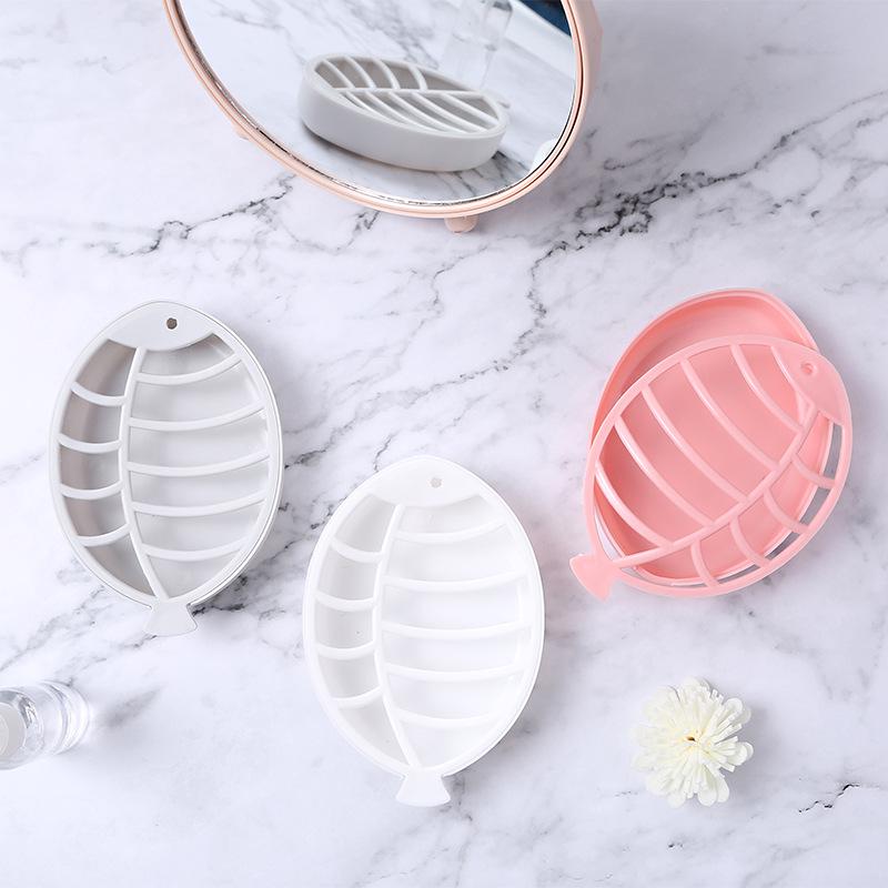 2PCS Double Layer Fish Shape Portable Soap Holder Soap Storage Container For Home Drain Soap Box