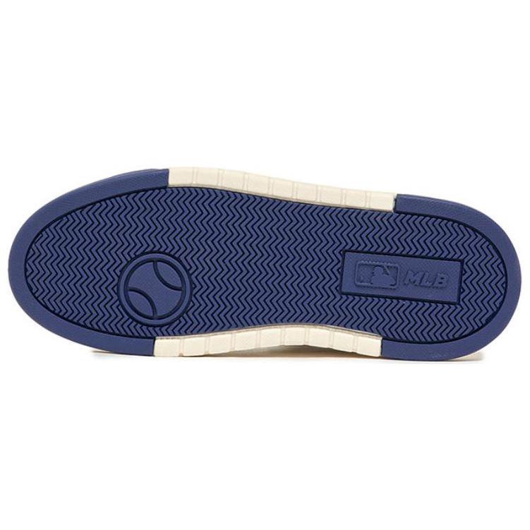 New MLB Chunky Liner Basic Mid Top Skateboard Shoes Unisex Brown White Blue 3ASXLM13N-43BGL