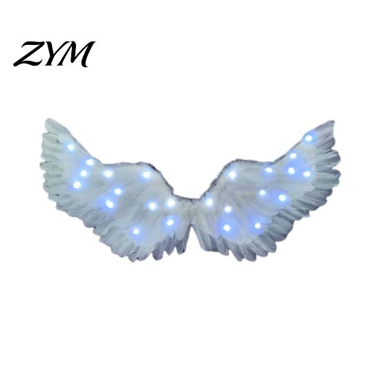 Christmas Angel Costume Accessories LED Light Up Wings Feather for Kids, Swan Glowing Fairy Wings, Halloween Cosplay Party Performance Props Theatre