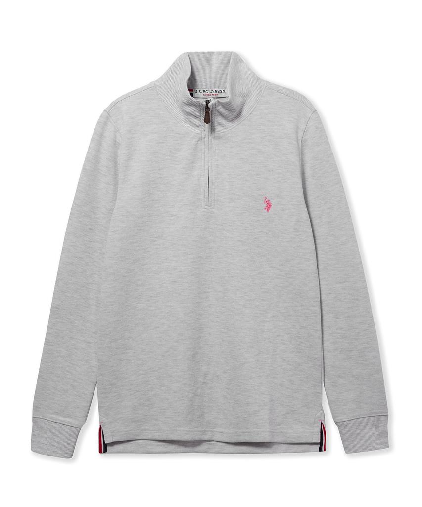 USPOLOASSN French Rib Half Neck_Warm Gray