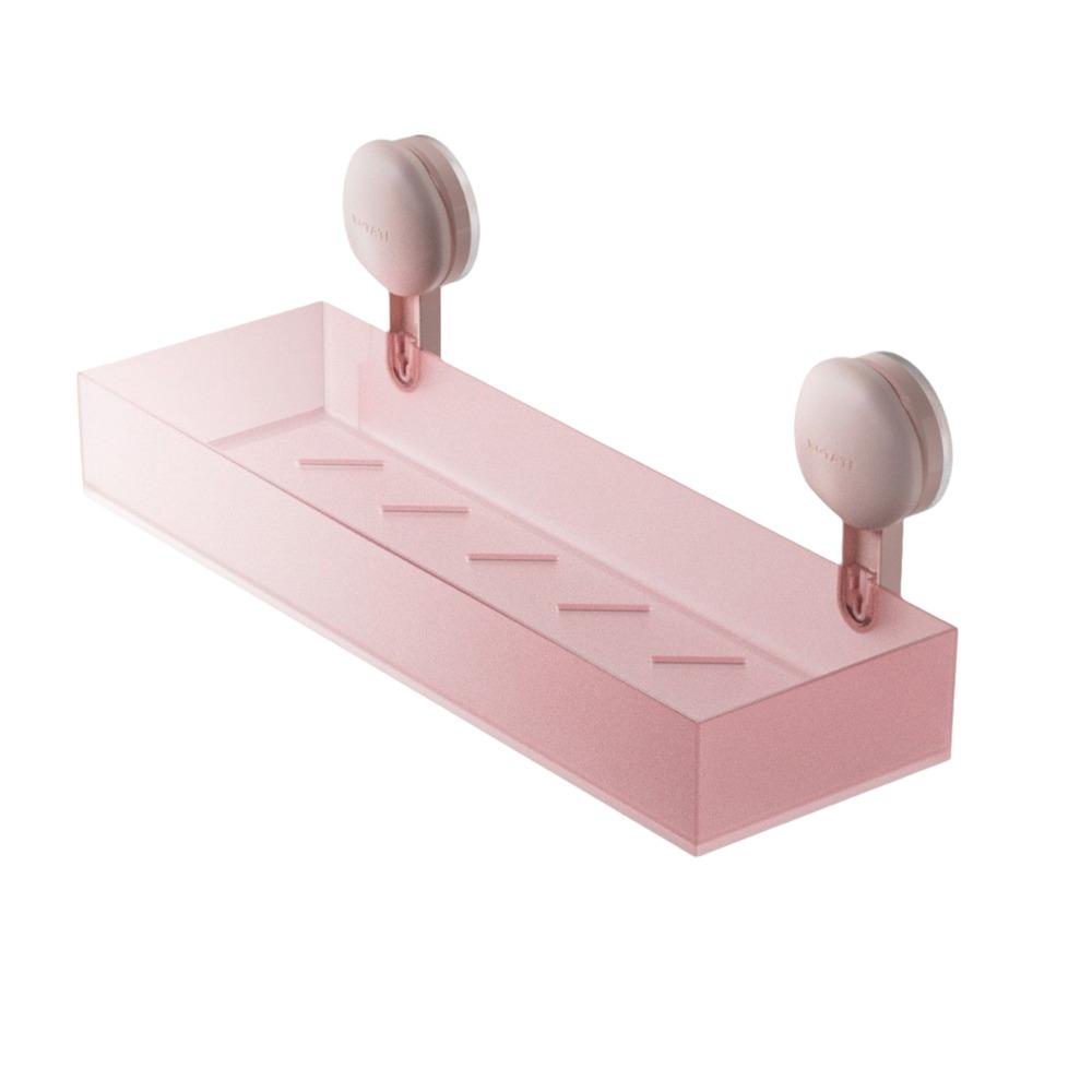 Frosted Suction Cups Shower Shelves Wall Mounted Cosmetics Storage Rack  For Home