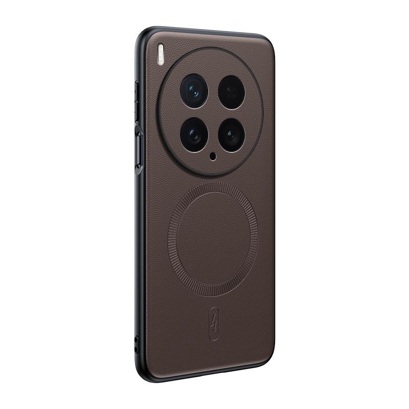 Applicable VIVO X300Pro Plain Leather Magnetic Mobile Phone Case X200Ultra Matte X200S Anti-drop Protective Case