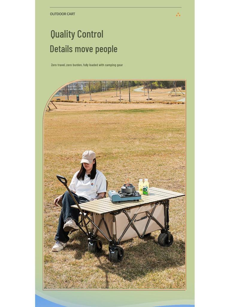 Tragbarer faltbarer zusammenklappbarer Campingwagen mit Hubtisch für Outdoor-Camping und Wohnmobilreisen