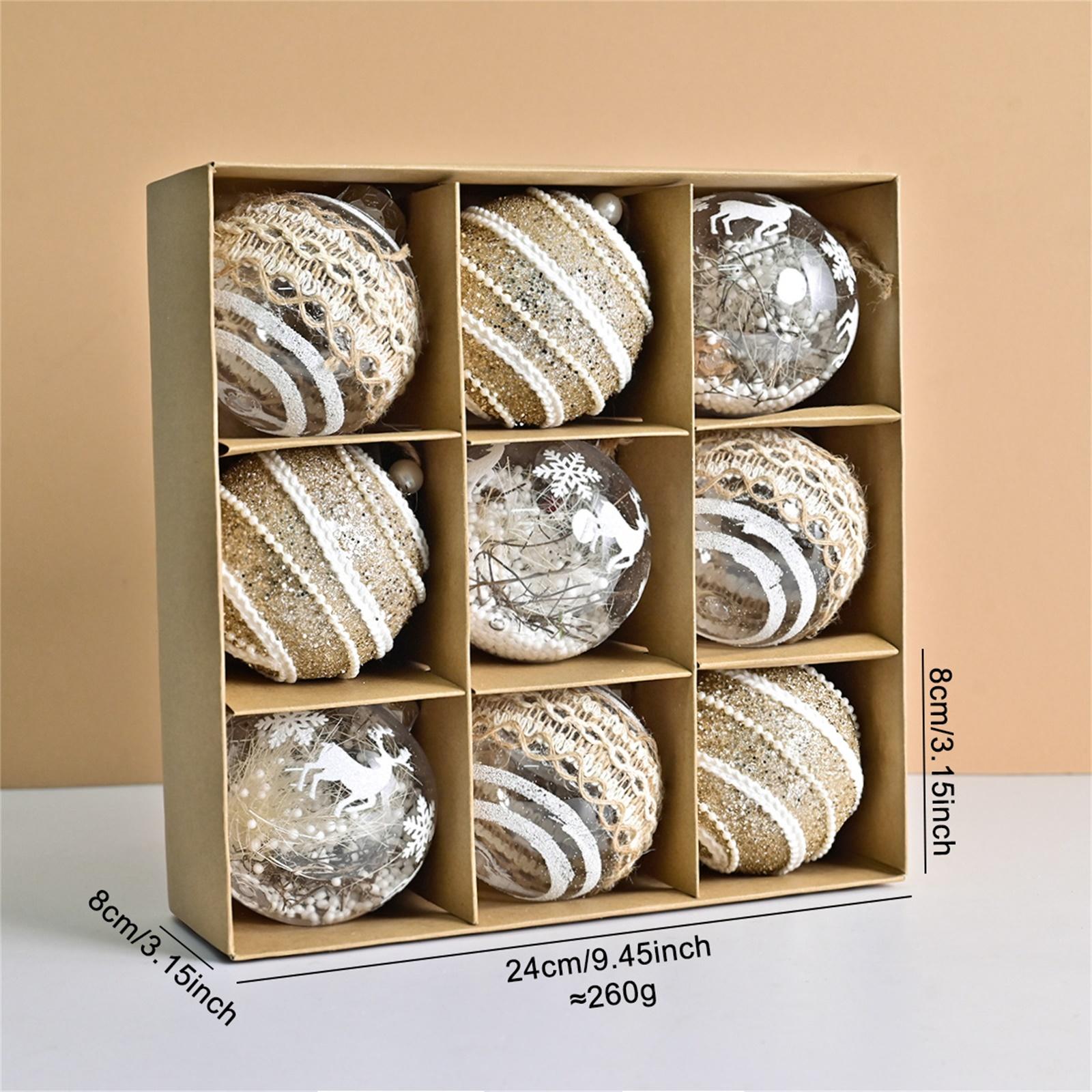 

Transparent Gold Glitter Christmas Ornaments, Creative Linen Christmas Balls, Christmas Tree Decorations, Party Ornaments One Size