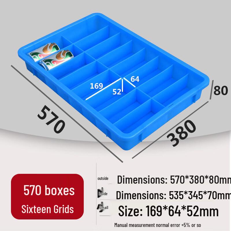 Multi-Compartment Rectangular Plastic Storage Box