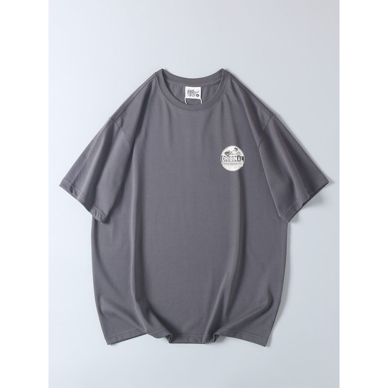 Fashionable American-Style Printed Short-Sleeve T-Shirt for Men, Summer Casual Round-Neck Top, Export Surplus with Tags Removed