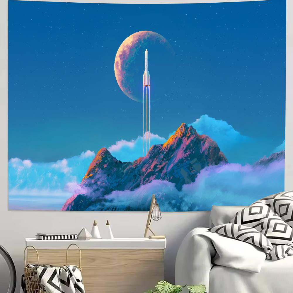 Beautiful Snowcapped mountains at sunset Mountains Tapestry Decoration Bedroom Dormitory Background Cloth Room Club Tapestry