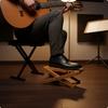 Solid Wood Guitar Footrest Foldable Adjustable Stable Support for Guitarists,