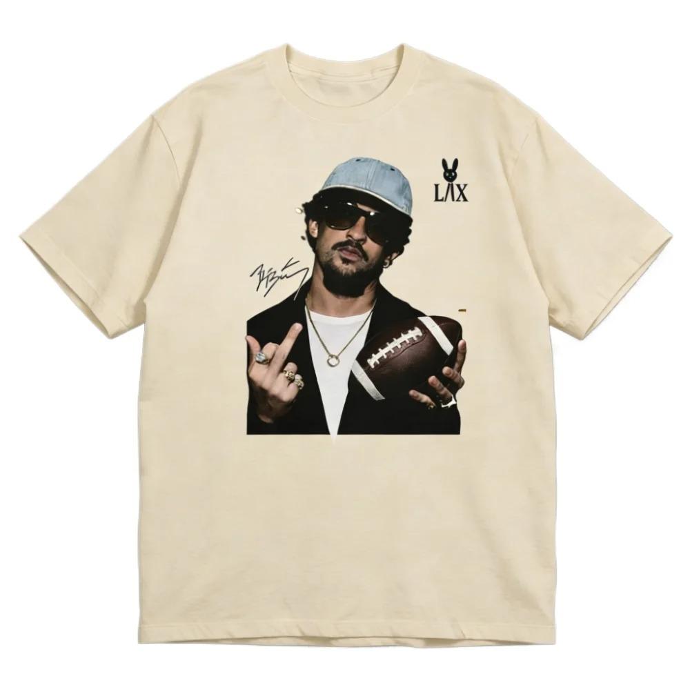 Unisex Super Oversized T Shirts, Football Bowl Game Halftime Show Puerto Rican Rapper Bad Bunny Print Tees, Premium Cotton Tops 4XL