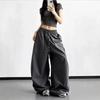 Womens Loose Fit Wide Leg Pants With Embroidery Street Style Jazz Dance Trousers