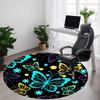 1pc Butterfly Print Carpet, Round Non Slip Durable Large Size Office Carpet, Suitable for Office
