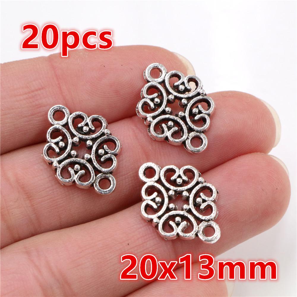 10-30pcs Alloy Metal Flower Charm Pendant Connector DIY Jewelry Making Accessories for Necklace Bracelet Connectors