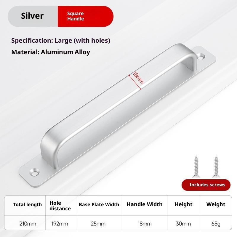 Aluminum Alloy Handle Glass Sliding Door Window Drawer Wardrobe Drill-free Push-pull Bathroom Sticker Door Handle