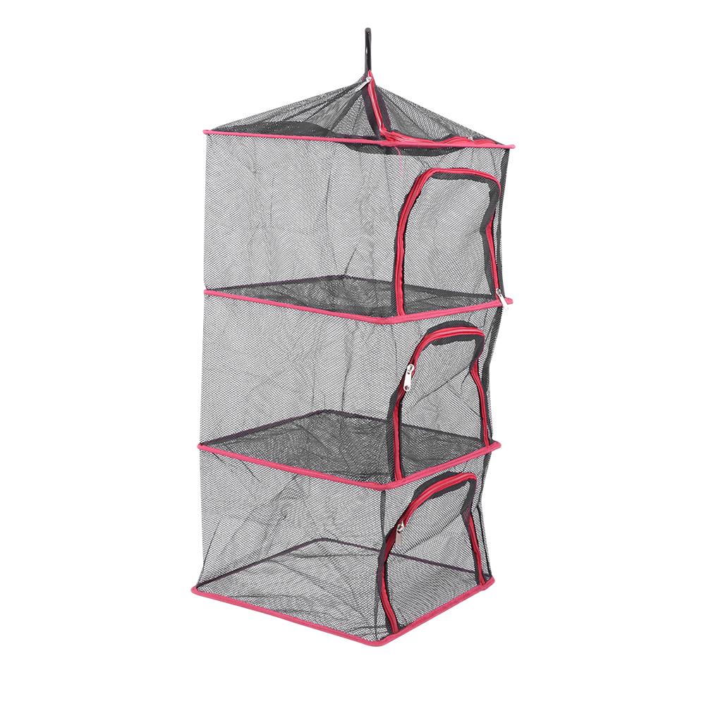 Outdoor Hanging Drying Rack Folding 4 Layers Storage Basket for Camping Picnic Bag Dry Net