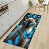 1Pcs Cute Cat Pattern Floor Mat Modern Kitchen Polyester Rug Non-Slip Colorful Indoor Carpet, For Home Bathroom Bedroom Living Room Decor