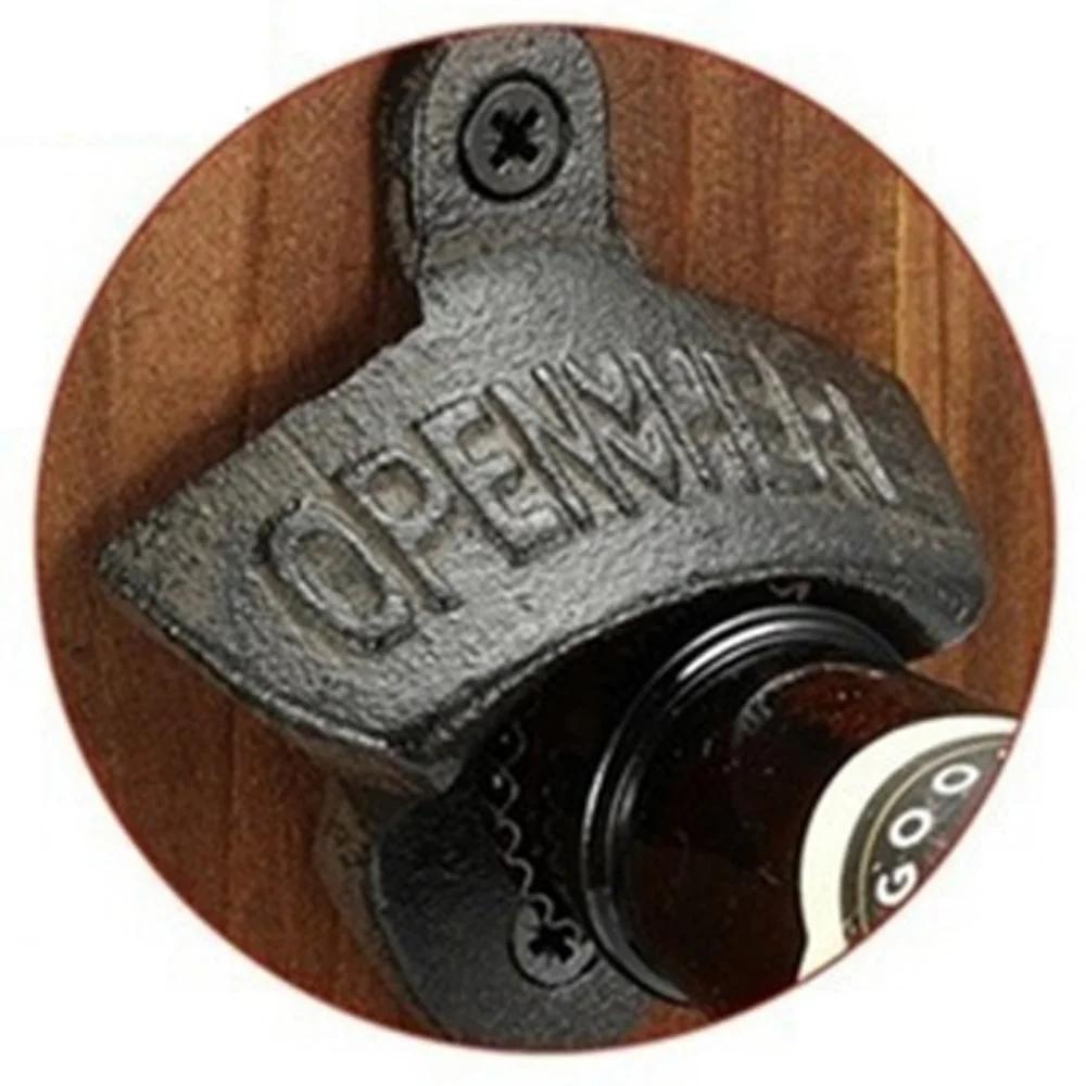 Wall Mounted Bottle Opener Vintage Zinc Alloy Beer Opener Creative Kitchen Bar Tool Home Decor