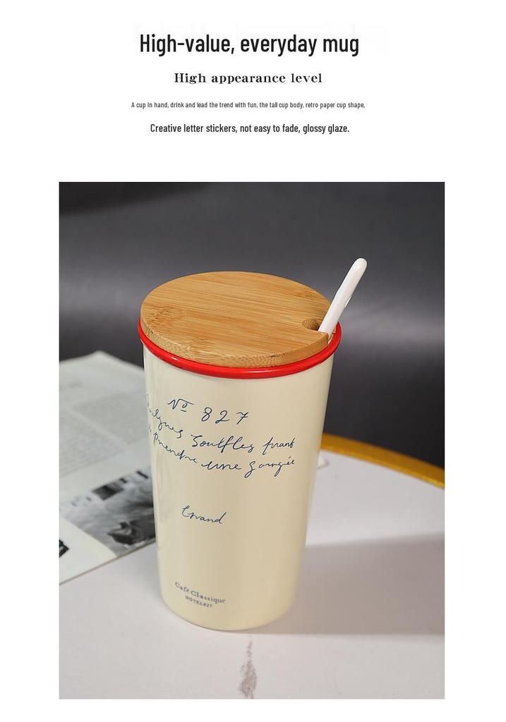 Korean-Style Ceramic Handheld Cup: Stylish and Functional for Office, Dorm, or On-the-Go Use