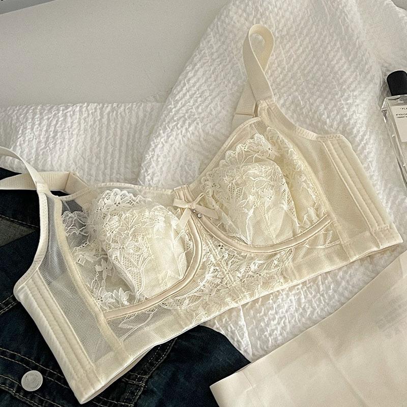 

Легкий бюстгальтер с чашками «кроличьи ушки», удобное нижнее белье, сексуальный кружевной бюстгальтер, бюстгальтер пуш-ап 44/100C бежевый