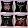 B-Bon J-Jovi Band Kussenhoes Zacht Kort Pluche Dubbelzijdige Bedrukking Woondecoratie Machine Wasbare Kussensloop Cadeau