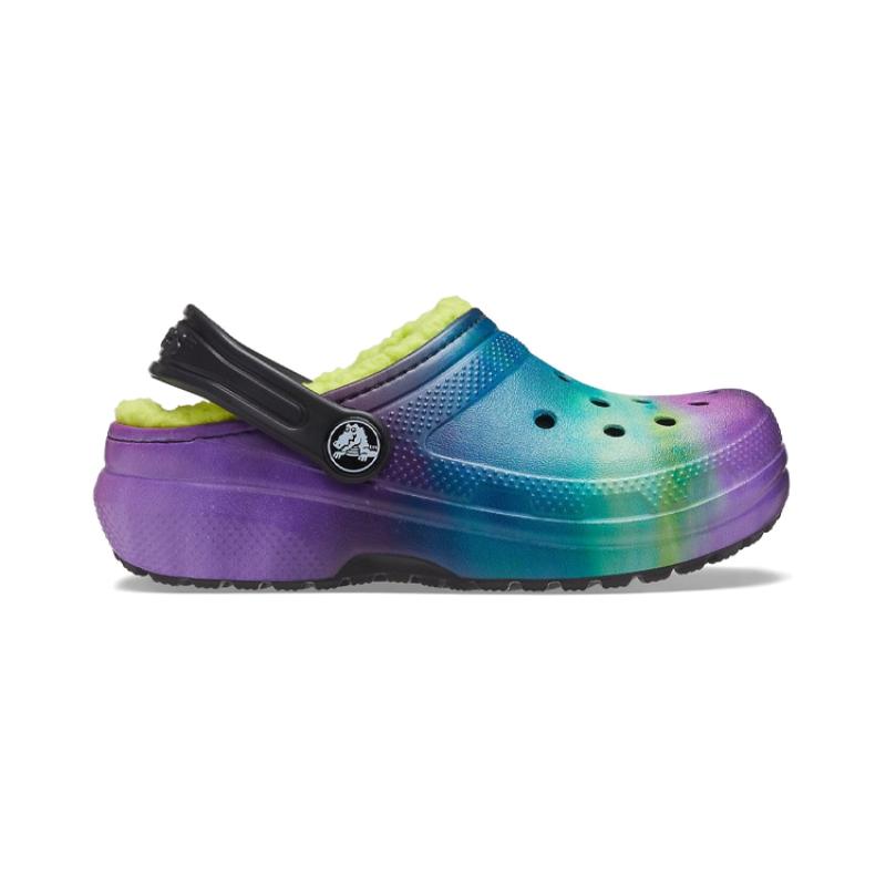 Crocs Classic Lined Out of the World Comfortable Casual Wooden Sole Children's Sandals Blue Green Purple Children's Model