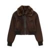 2026 Autumn and Winter New Women's Casual Standing Neck Contrast Strap Decoration Loose Double Sided Jacket Coat