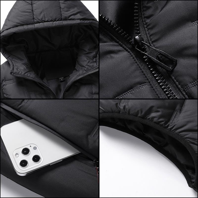 Kapuzenwesten Herren  Winter  Einfarbig Gepolstert Ärmellos  Warme Jacke Winddicht Lässige Weste Verdicken Parkas Jacken