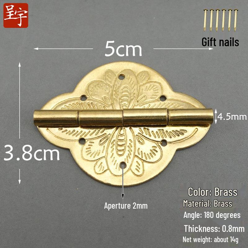 Retro Chinese Style Small Folding Butterfly Antique Jewelry Box with Pure Copper Hinges