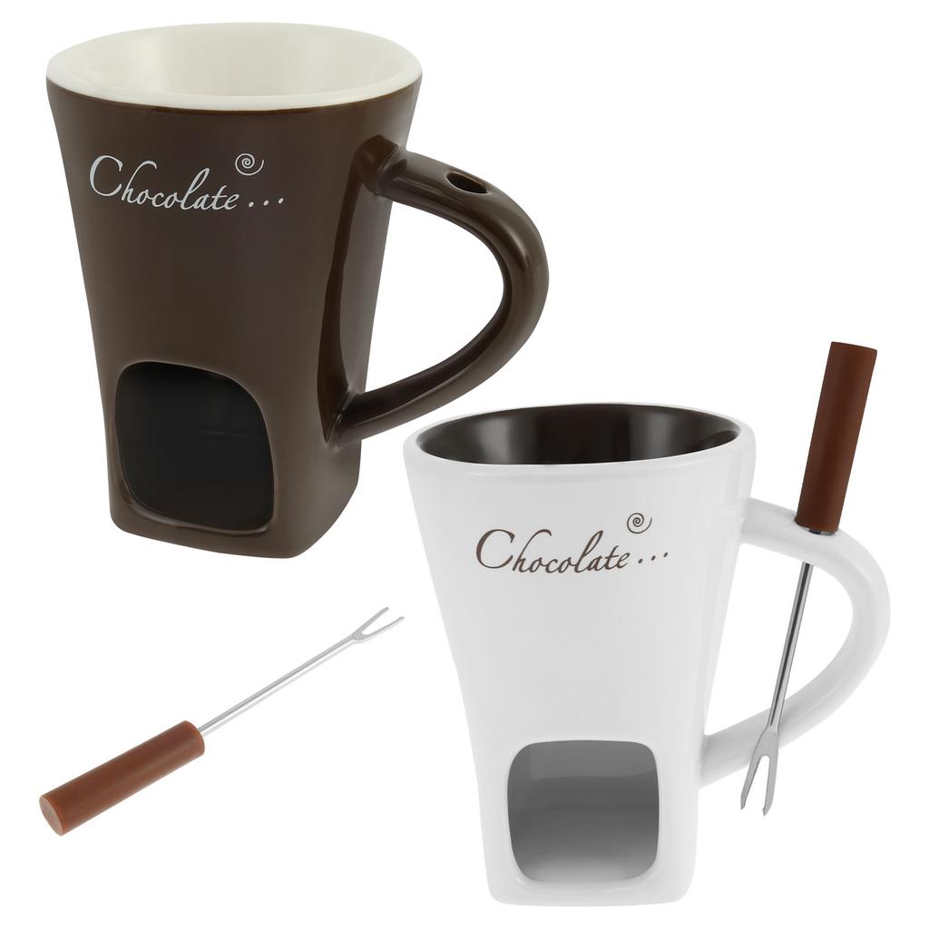 Hrnek na horkou keramickou čokoládu na tření s vidličkou Hrnek se svíčkou Hrnek na tavení čokolády Nádobí Kreativní domácí potřeby na pití