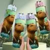 1PC Capybara Parent Baby Print 750ml Color Plastic Sports Water Bottle Leakproof Flip Straw Lid Suitable for Sports Office Home Use
