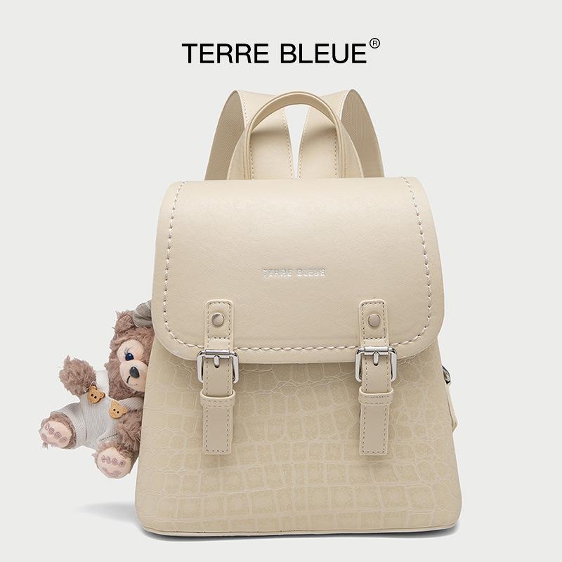 

Large-capacity commuter bag for women, 2025 summer new style, winter fashion retro plaid backpack, niche high-end feel, double shoulder бежевый