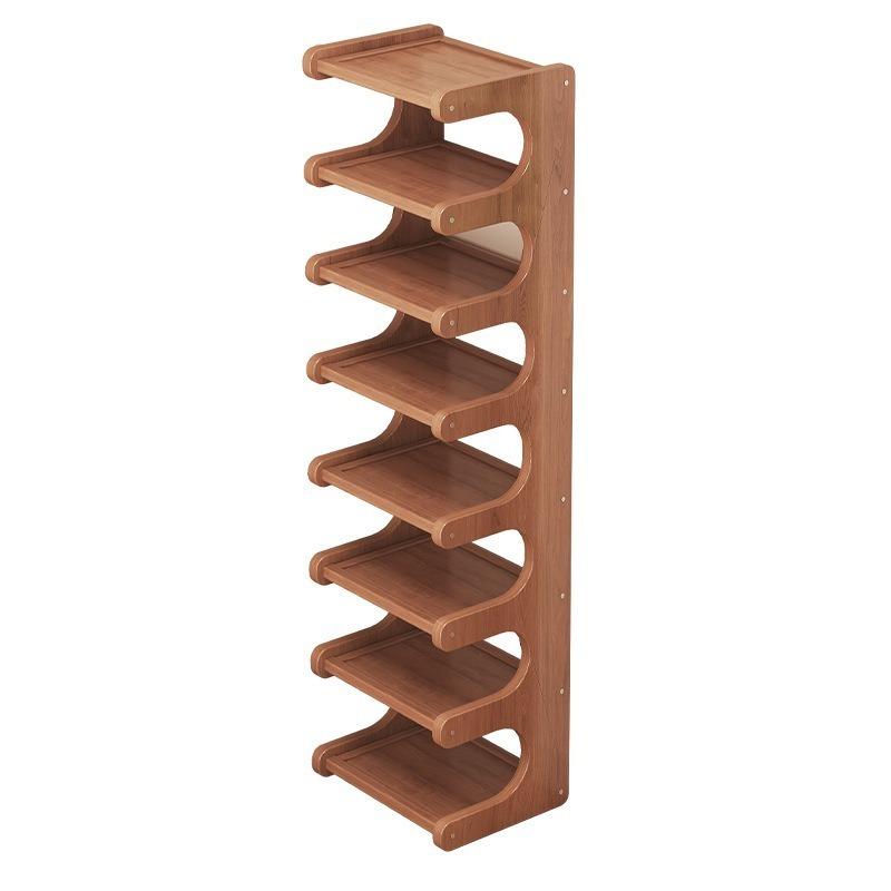 The Shoe Rack  and the Narrow Multi-layer Storage Rack In the Household Corner Enters the Door. Small Space-saving Shoe Cabinet