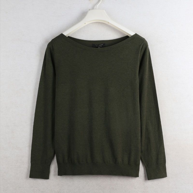 Sunshine House Fall and Winter New Arrival Export Fashion BR Home Word Collar Pullover Women's Sweater Plus Size Knitwear Tops