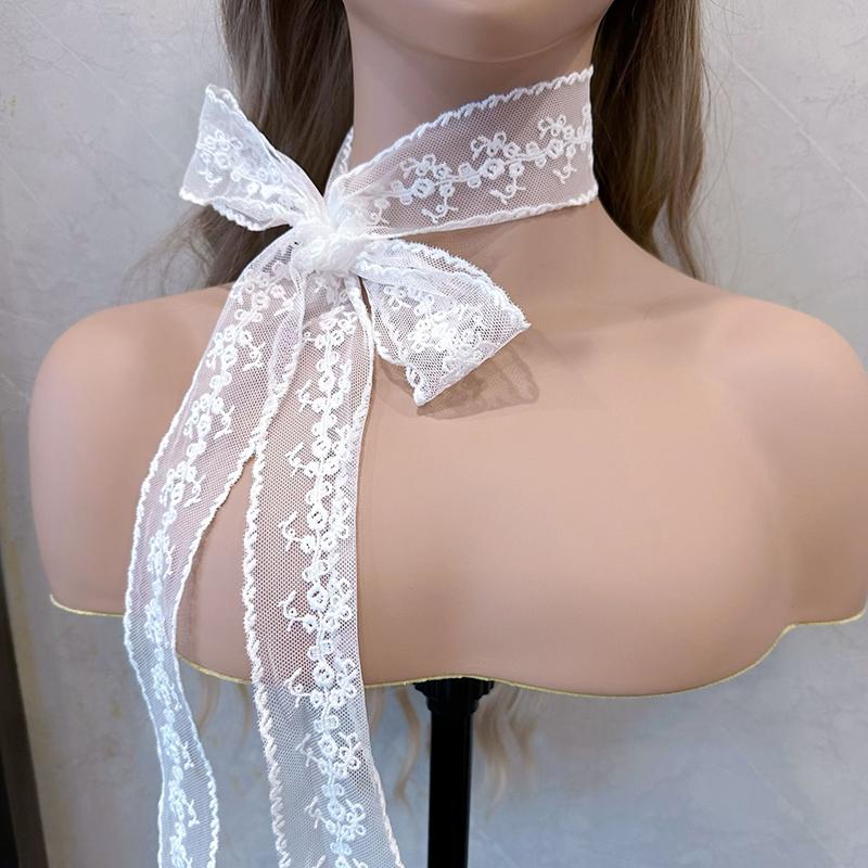 Sexy Lace Bow Necklace for Women Choker for Party Accessory Black White Flower Lace Elegent Necklace Romantic Birthday Gifts