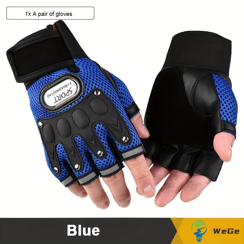 

Half Finger Tactical Gloves Men s Breathable Fitness Cycling Sports Locomotive Motorcycle Gloves синий