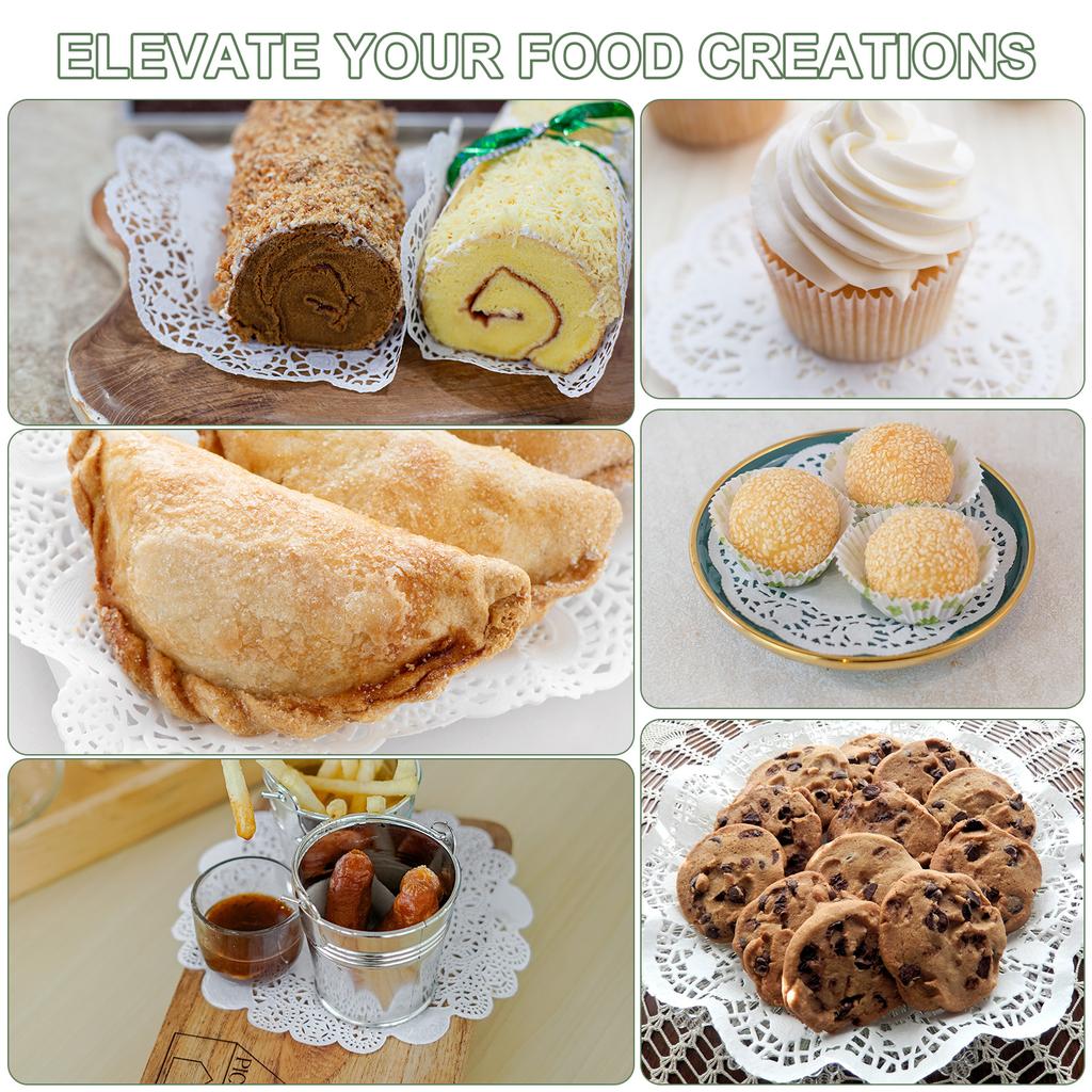 50/100/150pcs Paper Doilies Paper Lace Doilies Disposable Round Modern Decorative Placemats Bulk Fit for Cakes Desserts