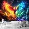 Vibrant Phoenix Tapestry  Cosmic Art for Bedroom Decor Modern Style Enhance Your Space with Mythical Vibes and Colors