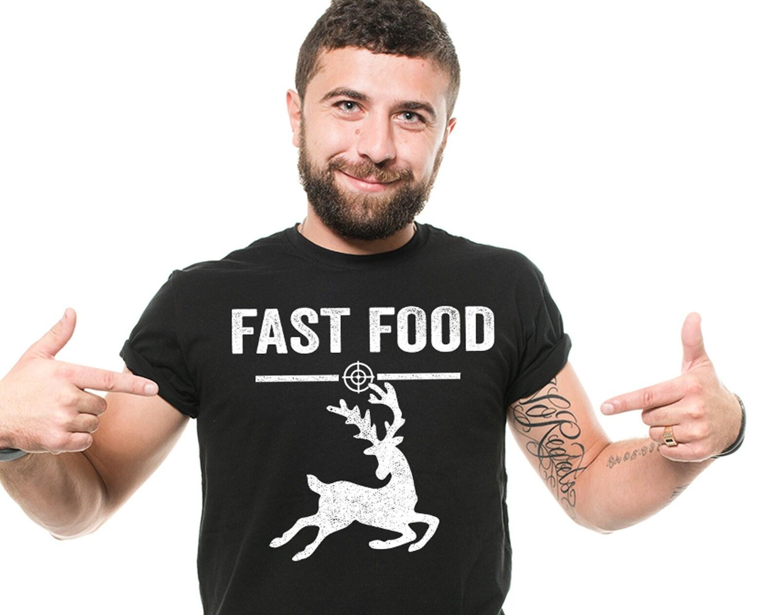 Funny Hunting T-Shirt: Fast Food Deer Graphic Tee 2XL