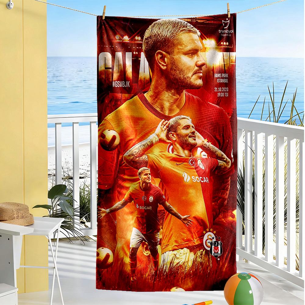 Galatasaray Beach Towel Super Soft & Absorbent Comfortable Lightweight Suitable for Swimming, Gym, Camping, Yoga Vacation