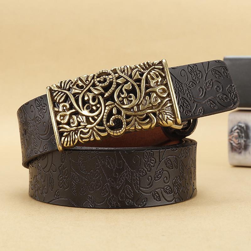 Classic Genuine Leather Womens Belt With Smooth Alloy Buckle For Fashion And Office Wear