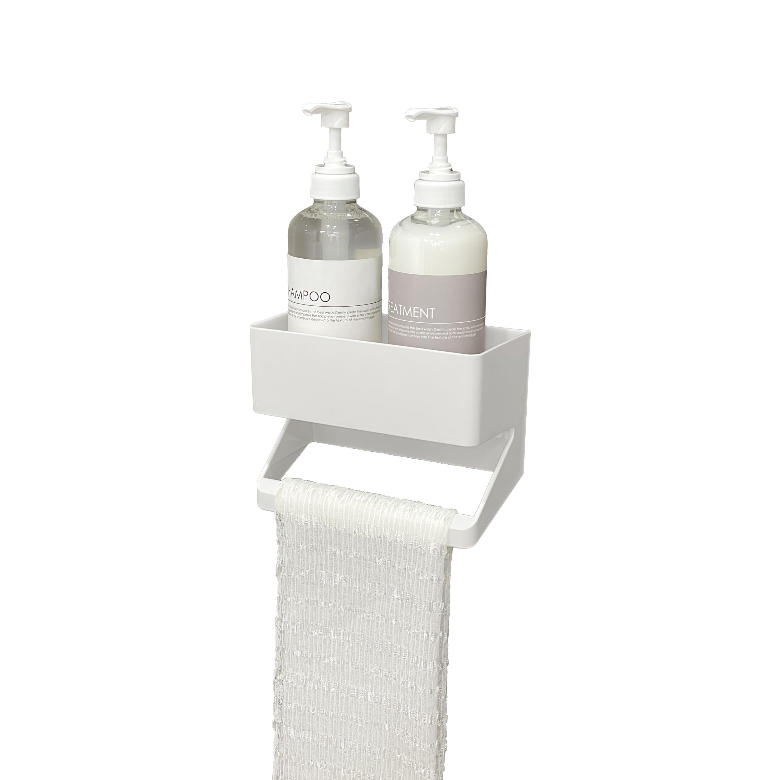 

Towa Sangyo Magnetic Bathroom Storage Rack with Magnetic Pocket and Towel Bar, Rust-Resistant